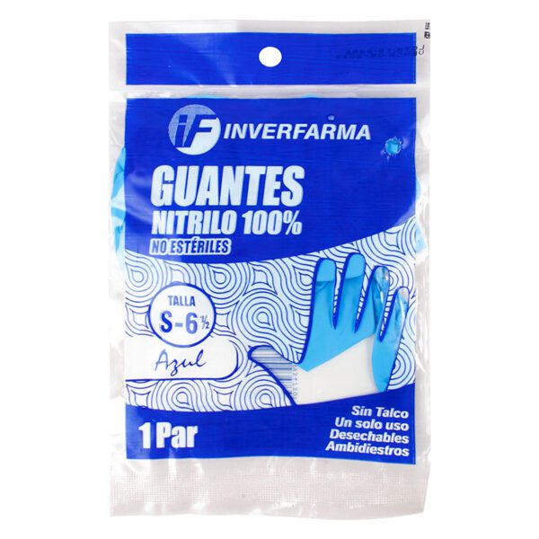 Guante De Nitrilo Azul S 2 Uds Inverf.