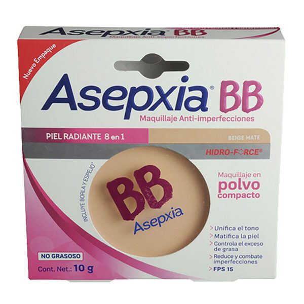 Polvo Compacto Asepxia Bb Beige Mate(Sf)