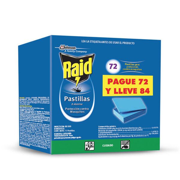 Raid Pastillas 72 Unidades Gratis 12 Pastillas