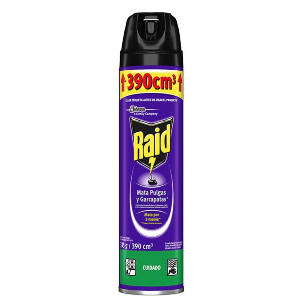 Raid Spray Mata Pulgas 390 Ml - Imagen 2