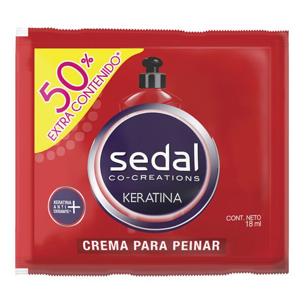 Crema Para Peinar Sedal Keratina Antioxidante 18 Ml 20 Sobres - Imagen 2