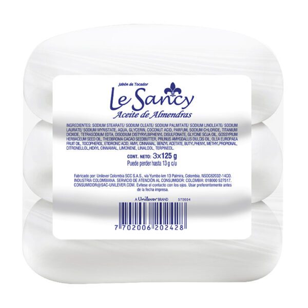 3 Jabones Le Sancy Almendras 125 G