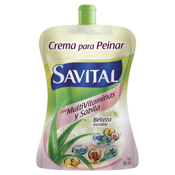 Crema Para Peinar Savital Multivitaminas Sábila 95 Ml - Imagen 2