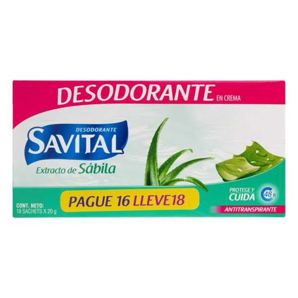 Desodorante Savital Sábila 18 Sach 20 Gr Pague 16 Lleve 18 - Imagen 2