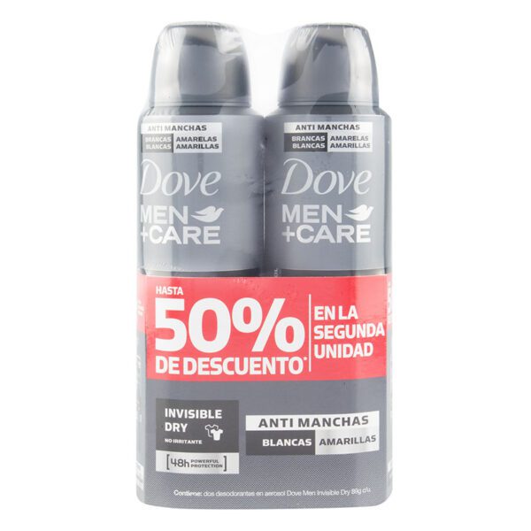 2 Desodorantes Dove Spray Men Car 89 Gr 50% Descuento Segunda Unidad - Imagen 2