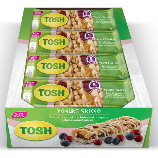 Barra Cereal Tosh Yogurt Griego 38G 12 Unidades