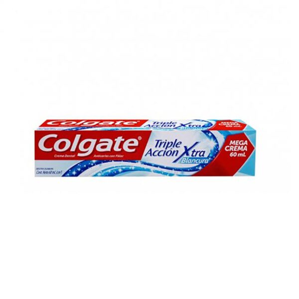 Crema Colgate Triple Acción Extra Blancura 60 Ml Mega Crema