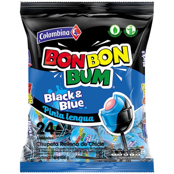 Bon Bon Bum Black Blue 24 Unidades