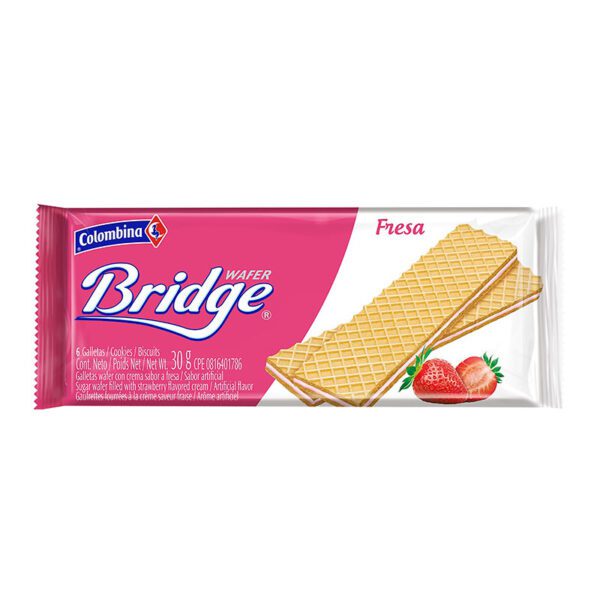 Galleta Bridge Fresa 10 Unidades