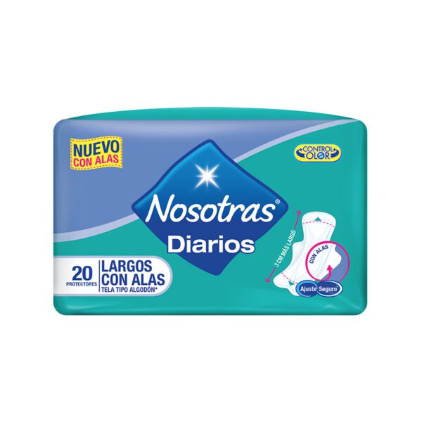 Protector Nosotras Diario Largos Con Alas 20 Unidades - Imagen 2