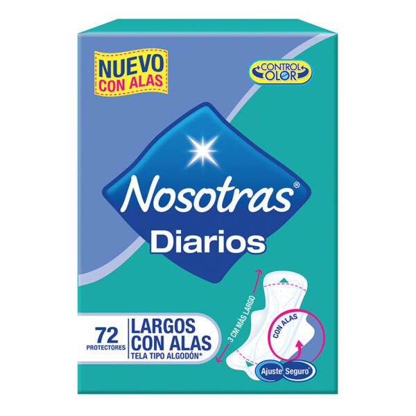 Protector Nosotras Diario Largos Con Alas 72 Unidades - Imagen 2