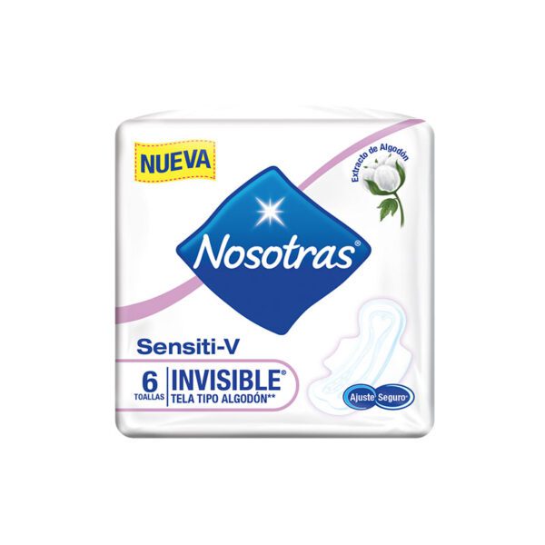 Toalla Nosotras Invisible Sensiti-V 6 Unidades - Imagen 2