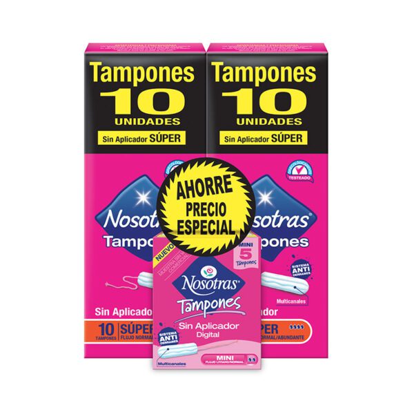 2 Tampones Nosotras Digital Súper 10 + Mini 5 Ahorro Precio Especial - Imagen 2