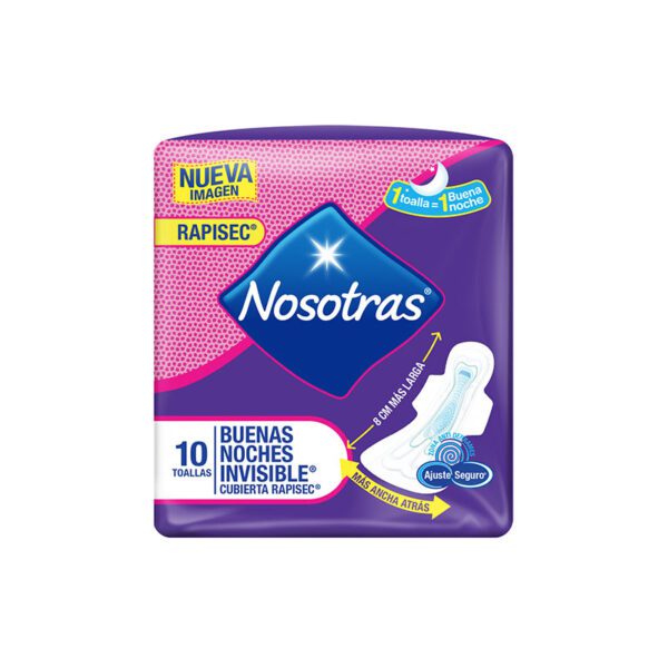 Toalla Nosotras Buenas Noches Ultra Invisible Rapisec  X 10 4192