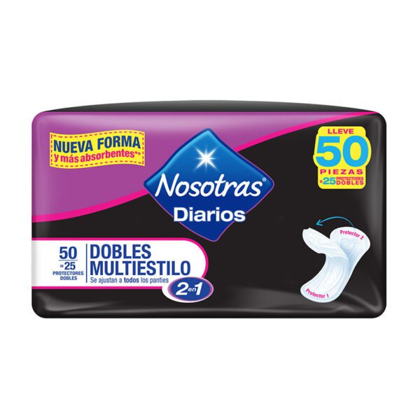 Protector Nosotras Diarios Dobles Multiestilo 25 Unidades - Imagen 2