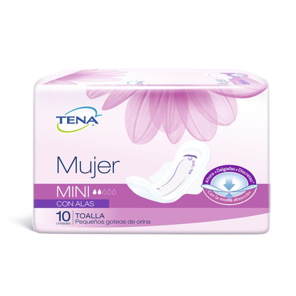 Toalla Tena Mujer Mini Alas 10 Unidades