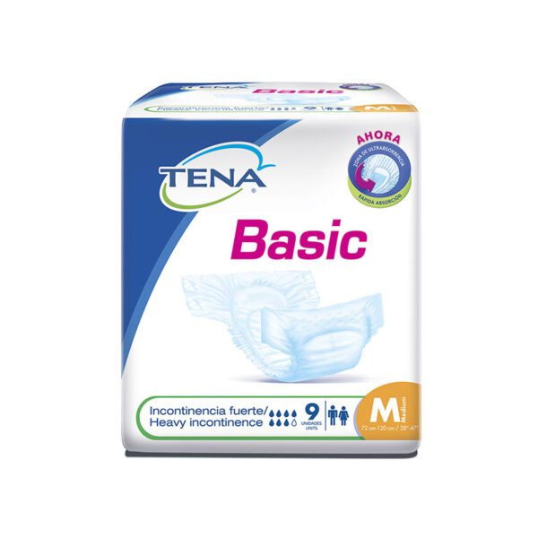 Pañal Tena Basic Medium Tipo Tela 9 Unidades