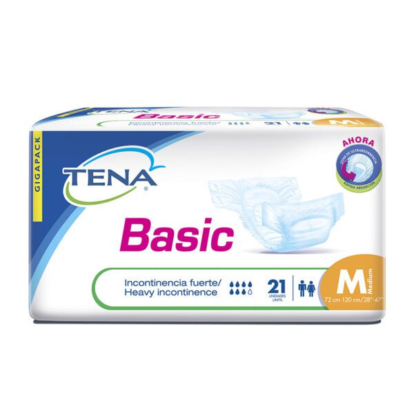 Pañal Tena Basic Medium Tipo Tela 21 Unidades