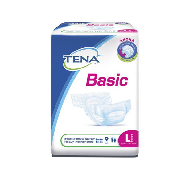 Pañal Tena Basic Grande Tipo Tela 9 Unidades - Imagen 2