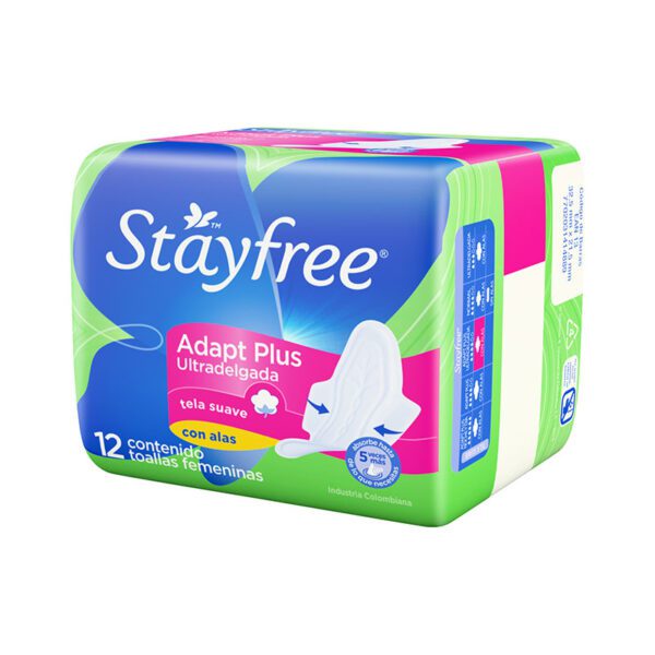 2 Toalla Stayfree Adapt Plus 12 Unidades Surtido Pack