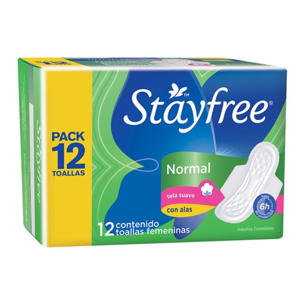 Toalla Stayfree Especial Alas Pack 12 Unidades