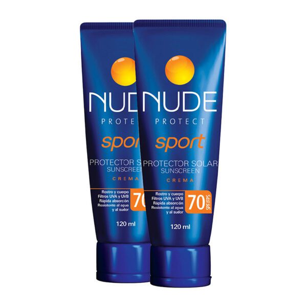 2 Bloqueador Nude Protect Spf 70 Sport 120 Ml