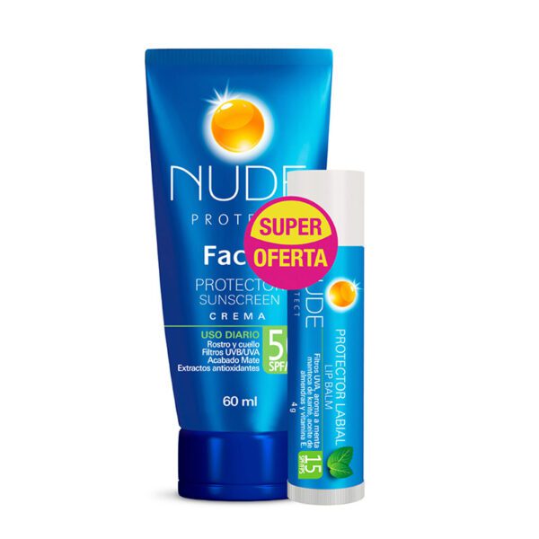 Protector Nude Facial Spf 50 60 Ml Gratis Protector Labial - Imagen 2