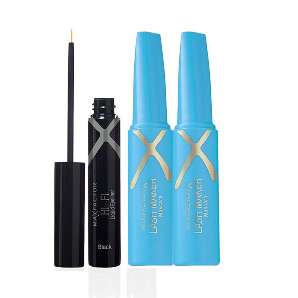 2 Pestañinas Lash Maker Negra + Delineador Negro Precio Especial