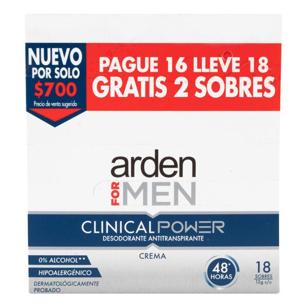 Desodorante Arden For Men Clinical Power Pague 16 Lleve 18