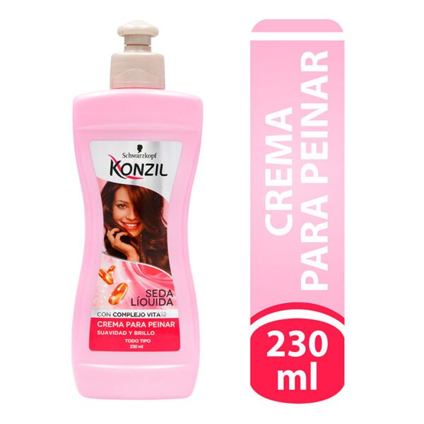 Crema Para Peinar Konzil Seda Líquida Complejo Vita12 230 Ml - Imagen 2