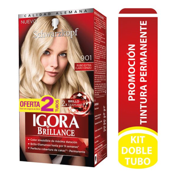 Igora Brilla Kit 901 Oferta 2 Tubos Rubio Extra Cl - Imagen 2