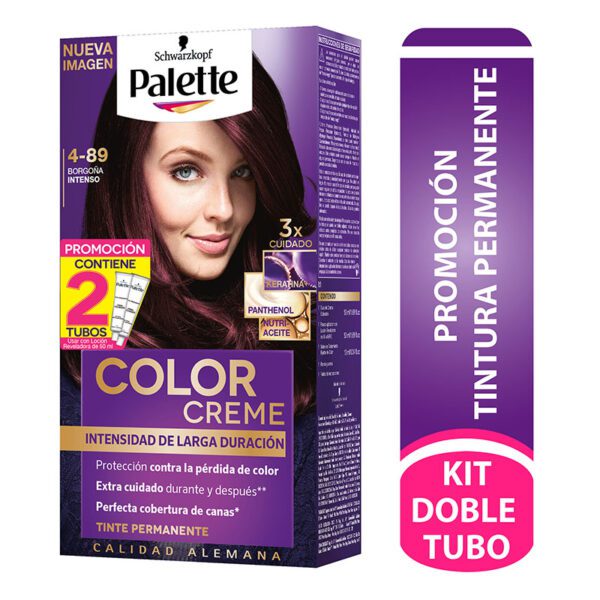 Palette Color Creme Kit 4-89 Borgoña Intenso + Dt - Imagen 2