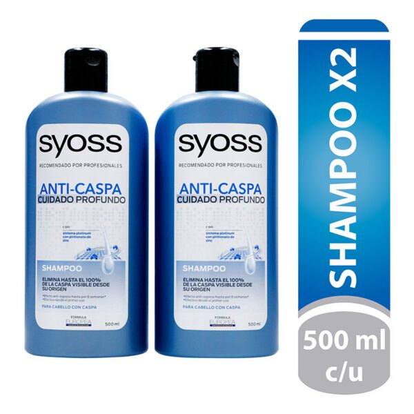 2 Shampoo Syoss Platin Control Anticaida 500 Ml Precio Especial - Imagen 2