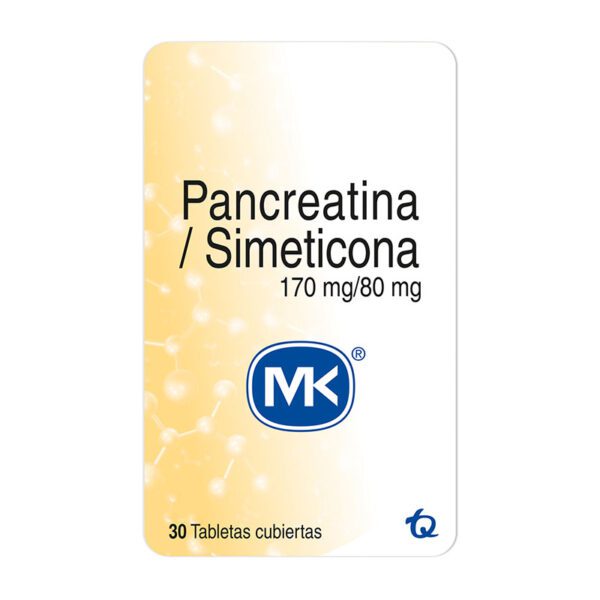 Pancreatina Simeticona 30 Tabletas Mk - Imagen 2