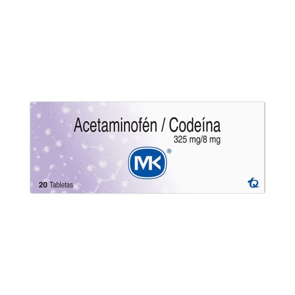 Acetaminofen+Codeina 325/8Mg 20 Tbs Mk - Imagen 2