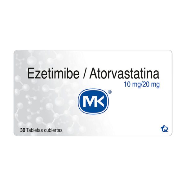 Ezetimibe 10 Mg Atorvastatina 20 Mg 30 Tabletas Mk - Imagen 2