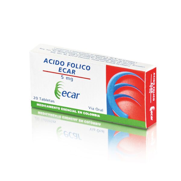 Ácido Fólico 5 Mg 20 Tabletas Ec - Imagen 2