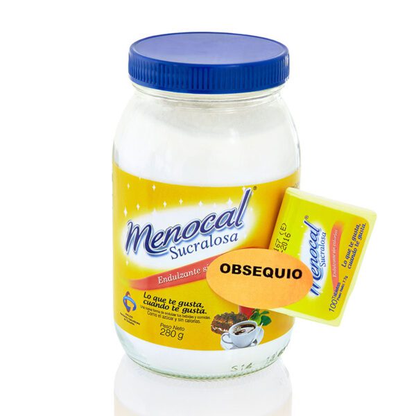 Menocal Sucralosa Polvo 280 Gr Gratis Dispensador 100 Tabletas