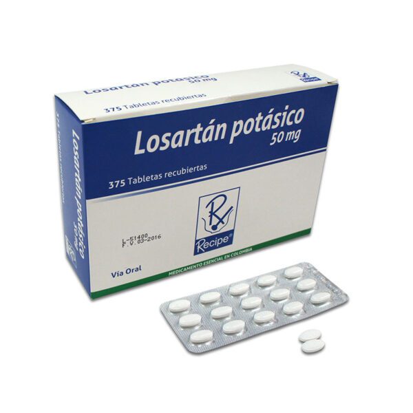 Losartán 50 Mg 375 Tabletas Rc