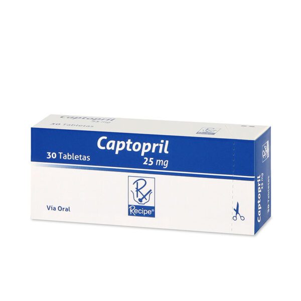 Captopril 25 Mg 30 Tabletas Rc - Imagen 2