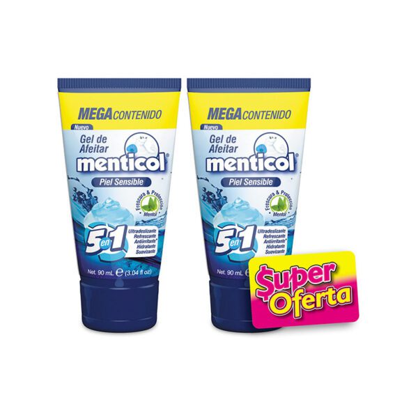 2 Gel Afeitar Menticol 90 Ml Súper Oferta