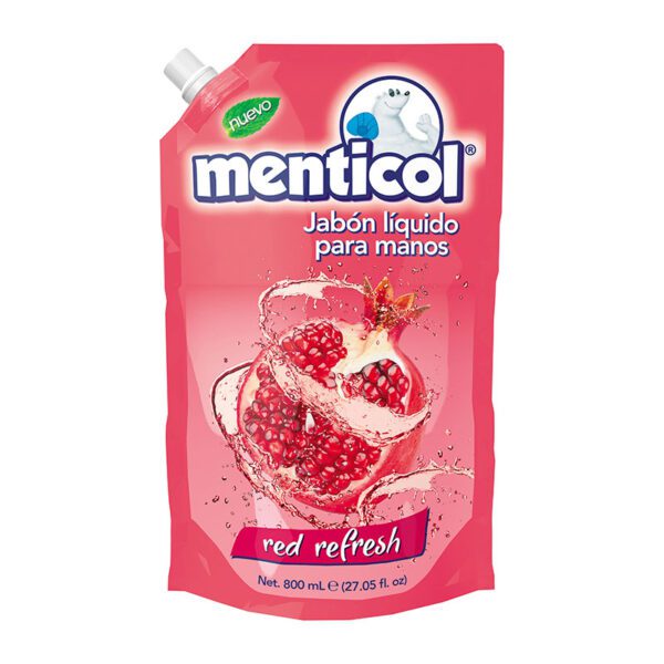 Jabón Líquido Menticol Doypack Red Fresh 800Ml - Imagen 2