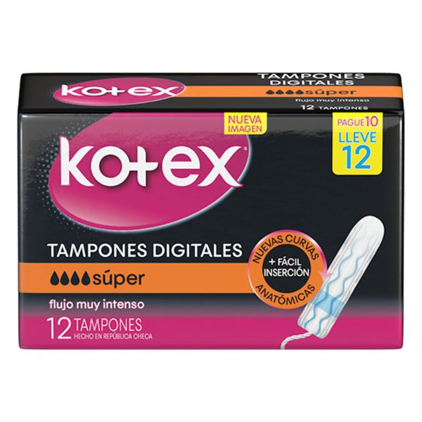 Tampones Digitales Kotex Super Pague 10 Lleve 12 - Imagen 2