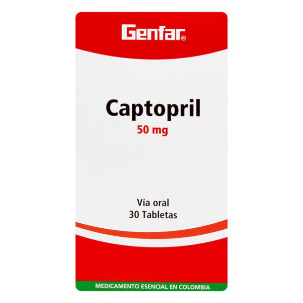 Captopril 50 Mg 30 Tabletas Gf