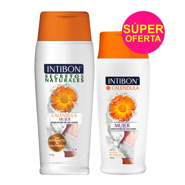 Jabón Íntimo Intibon Mujer Caléndula  210 Gr + Intibon 120 Gr