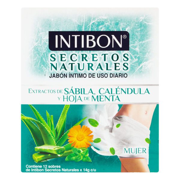 Jabón Íntimo Intibon Secretos Naturales Mujer 12 Sobres Display - Imagen 2