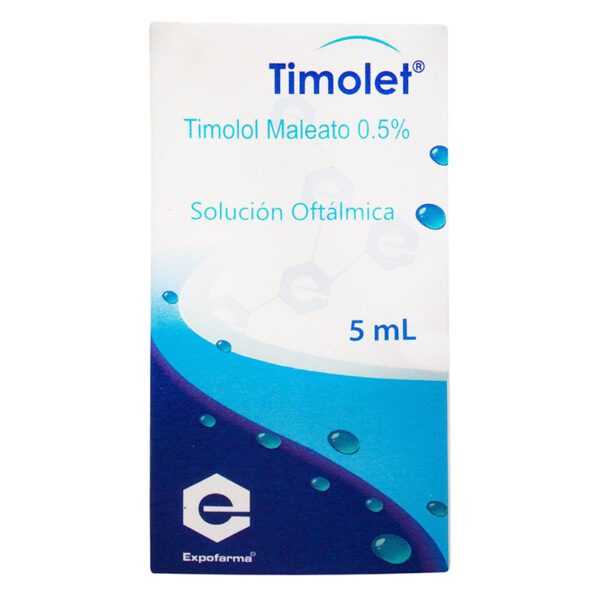 Timolet 0.5% Timolol Gotas Oftálmicas 5 Ml - Imagen 2