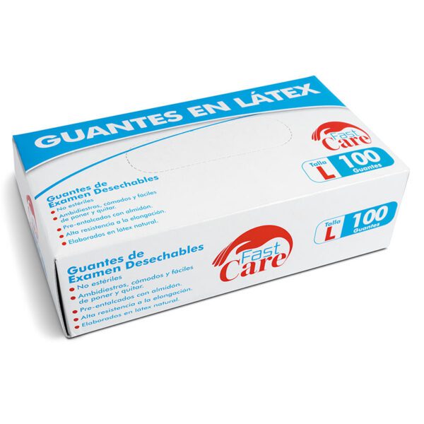 Guante Fast Care Latex T.L 100 Uds Icom - Imagen 2