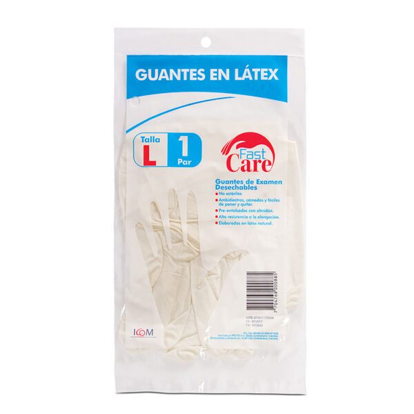 Guante Fast Care Latex T.L 12 Pares Icom - Imagen 2