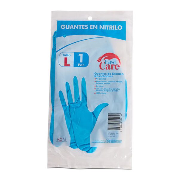 Guante Fast Care Nitri.Azul T.L 12Par.Ic - Imagen 2